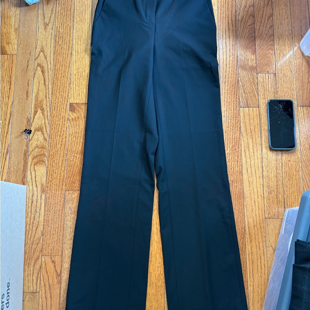 Aritzia Black Trousers Classic Wide-Leg Style New!